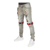 Locked And Loaded Mens Straps Jeans LLCDP0925570-GRYRD Grey/Red