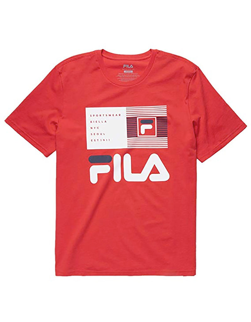 Fila Mens Celso Graphic Tee LM913365-622 Red/White