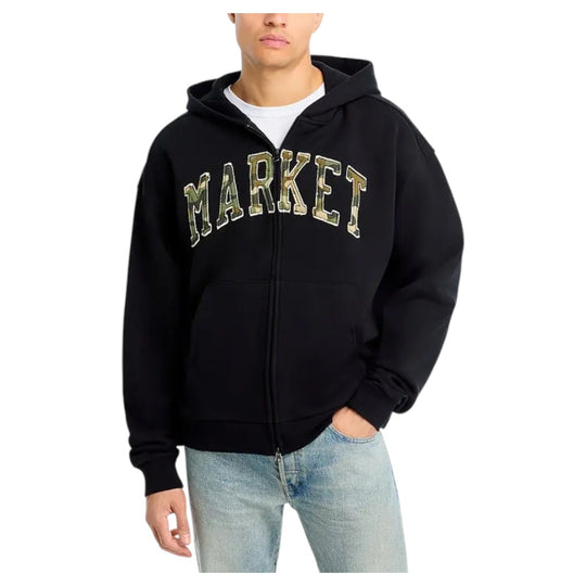 Market Studios Mens Camo Hoodie MKT25FW-HD0250-PRBK Pirate Black