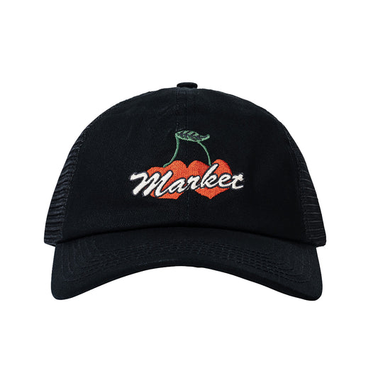 Market Studios Unisex Double Cherries  Trucker Hat MKT25FW-HT0058-PRBK Pirate Black