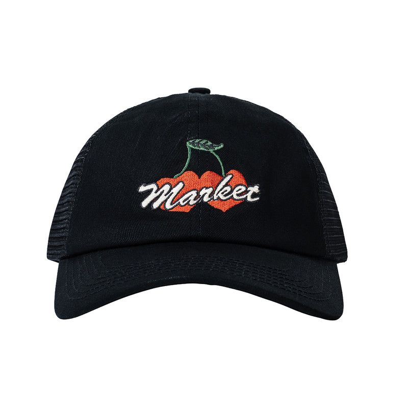 Market Studios Unisex Double Cherries  Trucker Hat MKT25FW-HT0058-PRBK Pirate Black