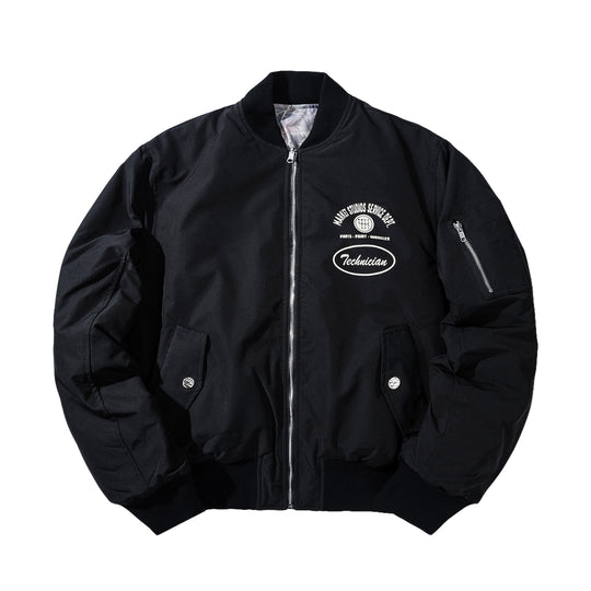Market Studios Mens Handyman Reversible Bomber Jacket MKT25FW-JK0280-PRBKWCAMO Pirate Black/Wood Camo