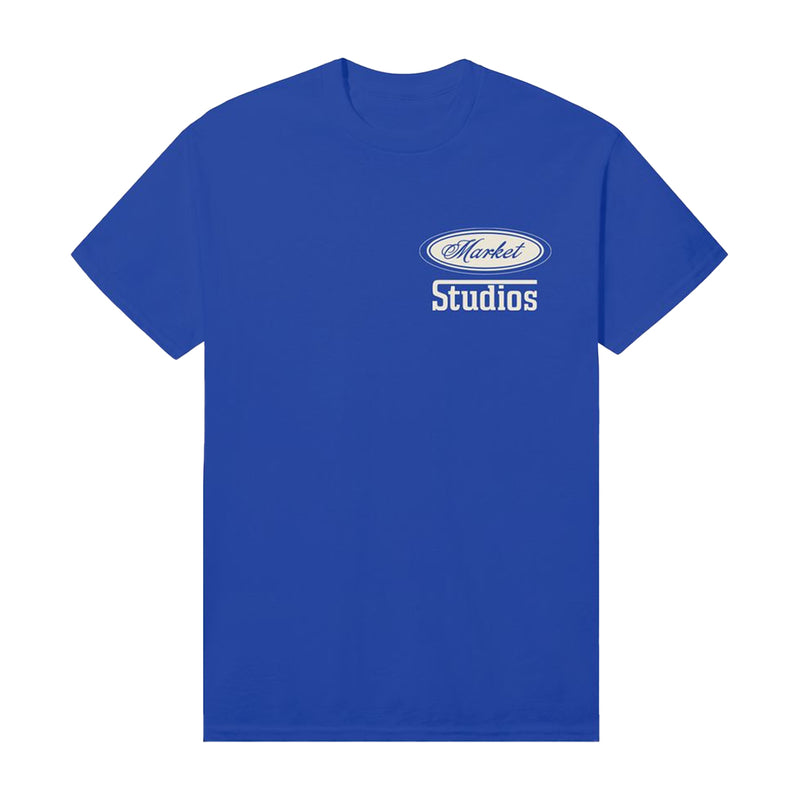 Market Studios Mens Stallion Crew Neck T-Shirt MKT25Q2-SS0024 Dazzling-Blue