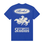 Market Studios Mens Stallion Crew Neck T-Shirt MKT25Q2-SS0024 Dazzling-Blue