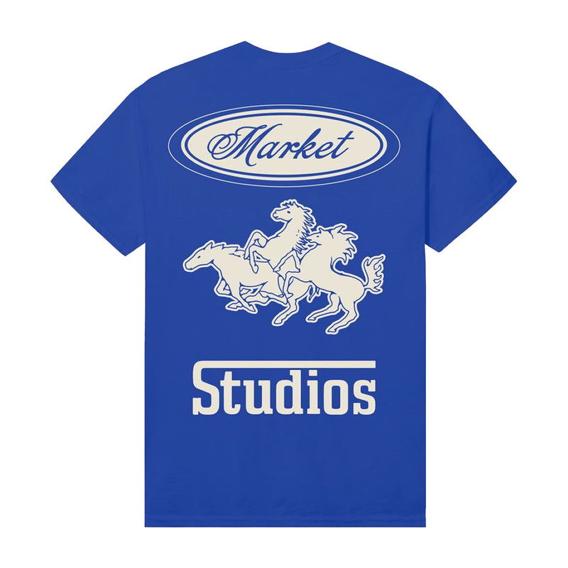 Market Studios Mens Stallion Crew Neck T-Shirt MKT25Q2-SS0024 Dazzling-Blue