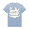 Market Studios Mens Call My lawyer 3-D Crew Neck T-Shirt MKT25Q2-SS0057 Ice-Blue
