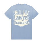 Market Studios Mens Call My lawyer 3-D Crew Neck T-Shirt MKT25Q2-SS0057 Ice-Blue