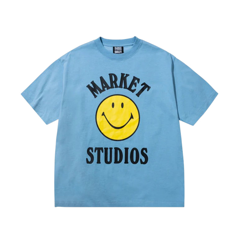 Market Studios Mens Smiley Mood Crew Neck T-Shirt MKT26Q1-SS0603-BLU Dusk Blue