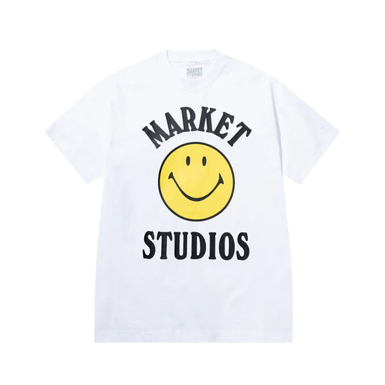Market Studios Mens Smiley Mood Crew Neck T-Shirt MKT26Q1-SS0603-WHT White