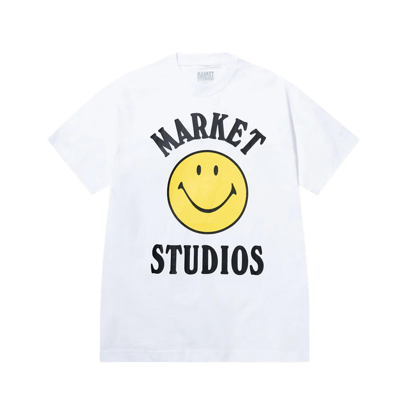 Market Studios Mens Smiley Mood Crew Neck T-Shirt MKT26Q1-SS0603-WHT White