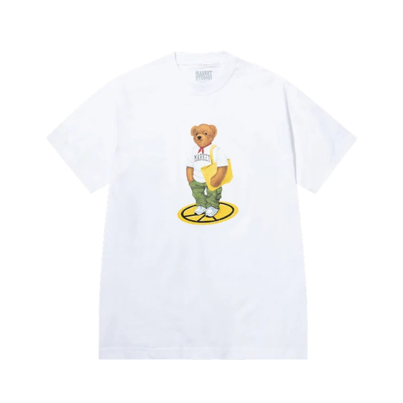 Market Studios Mens Stand For Peace Bear Crew Neck T-Shirt MKT26Q1-SS0614-WHT White
