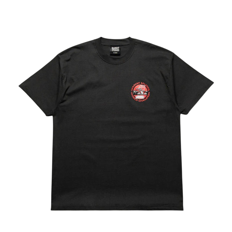 Market Studios Mens Have A Nice Race Crew Neck T-Shirt MKT26Q1-SS0625-BLK Washed Black