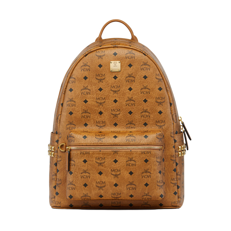 MCM Unisex Stark Side Studs Visetos Backpack Med MMKGSVE01-CO Cognac