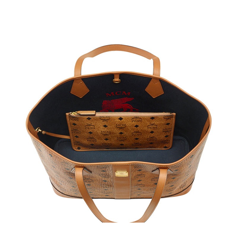 MCM Womens New Liz Visetos Shopper Med MWPGSLR04-CO Cognac