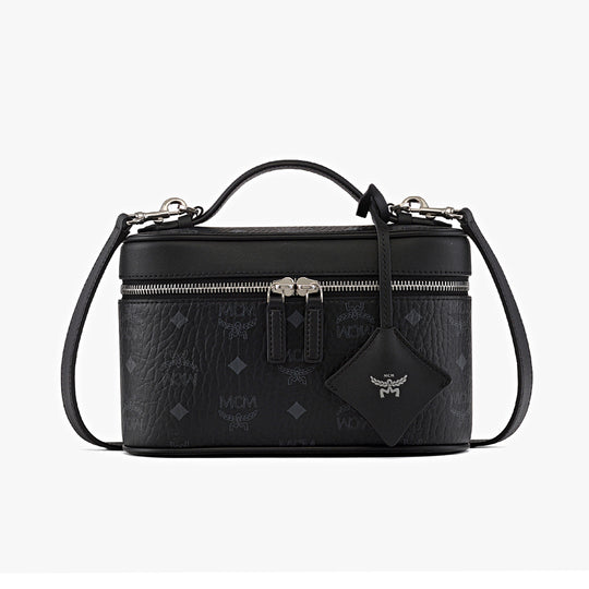 MCM Womens Aren Visetos Vanity Case Sml MWRGATA05-BK Black