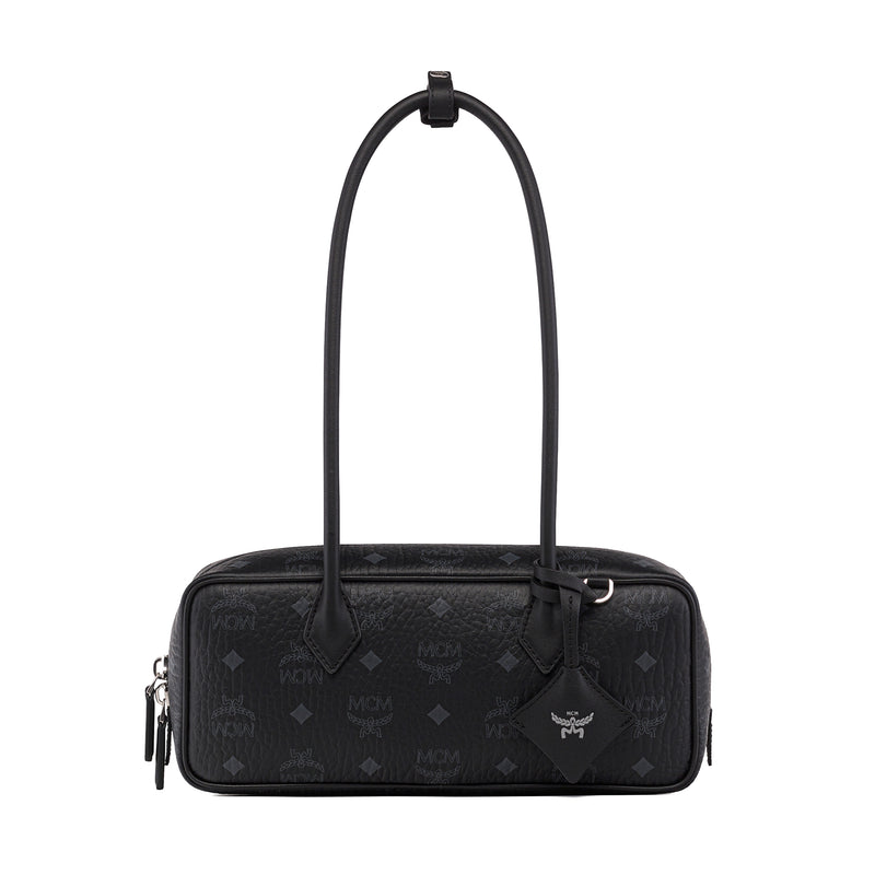 MCM Womens Aren Visetos East West Shoulder Bag Sml MWSGATA01-BK Black