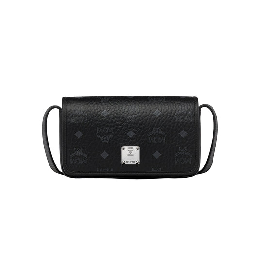 MCM Womens Aren Visetos Crossbody Wallet MXZGSTA01-BK Black
