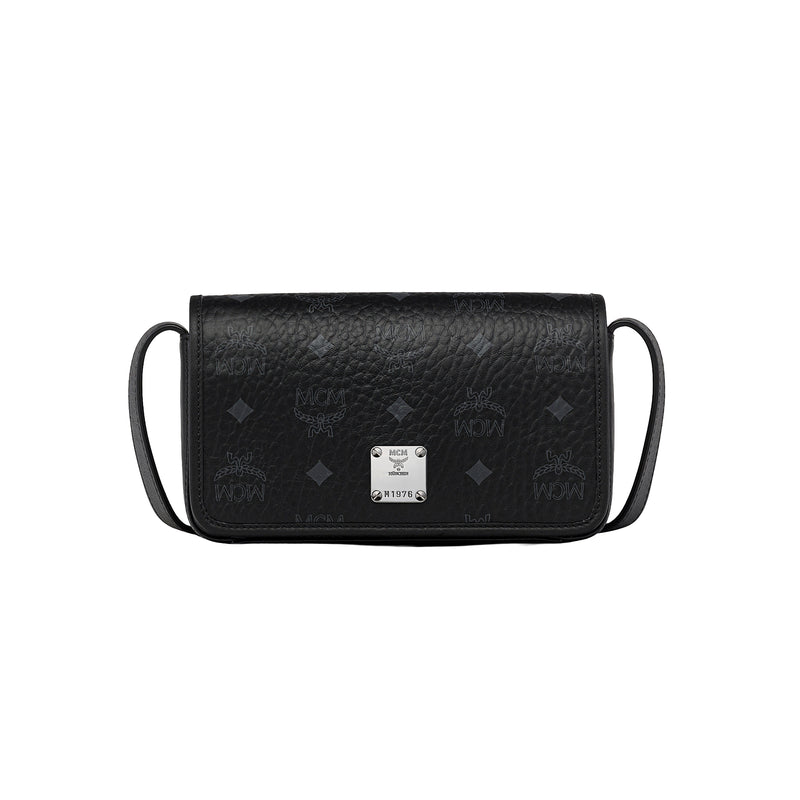 MCM Womens Aren Visetos Crossbody Wallet MXZGSTA01-BK Black