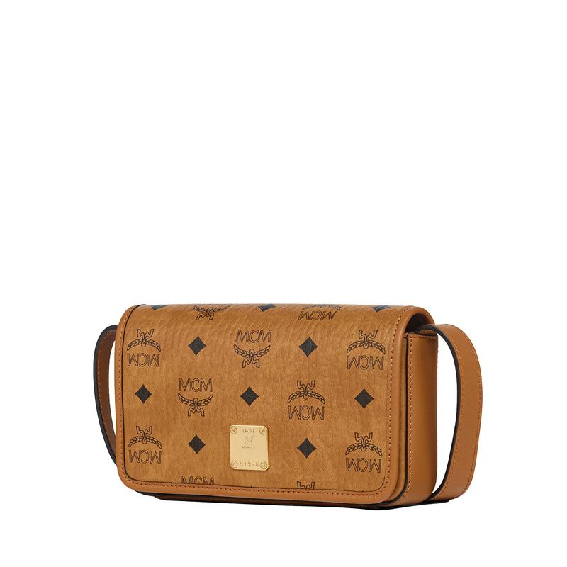 MCM Womens Aren Visetos Crossbody Wallet MXZGSTA01-CO Cognac