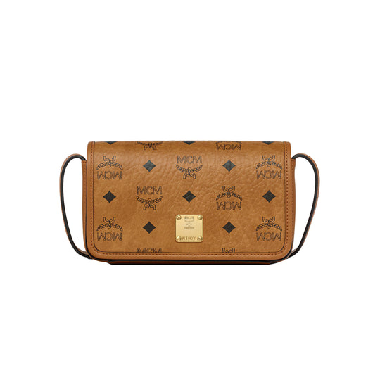 MCM Womens Aren Visetos Crossbody Wallet MXZGSTA01-CO Cognac