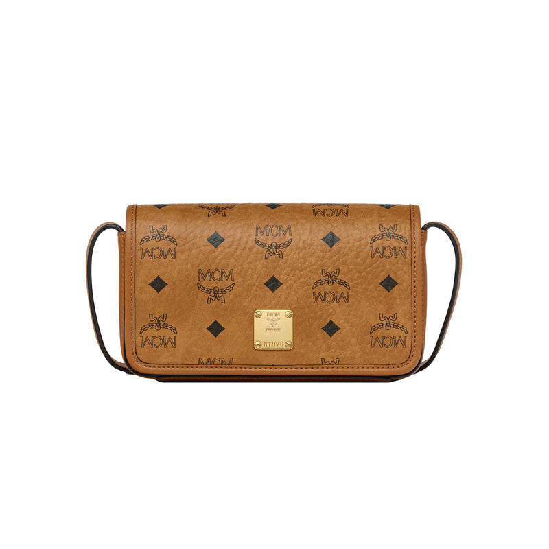 MCM Womens Aren Visetos Crossbody Wallet MXZGSTA01-CO Cognac