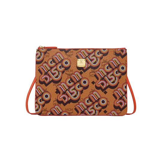 MCM Womens Aren Disco Visetos Crossbody Pouch Med MYZGATA03-CO Cognac