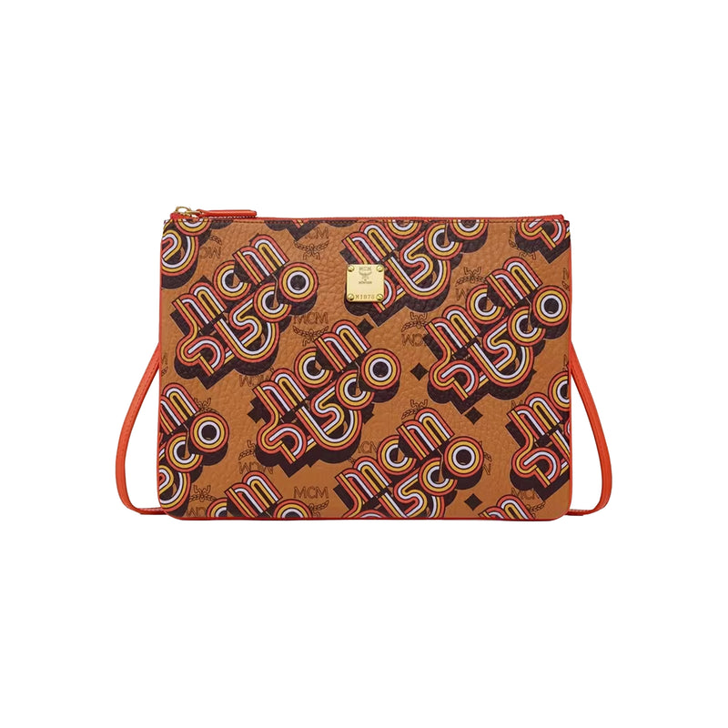 MCM Womens Aren Disco Visetos Crossbody Pouch Med MYZGATA03-CO Cognac