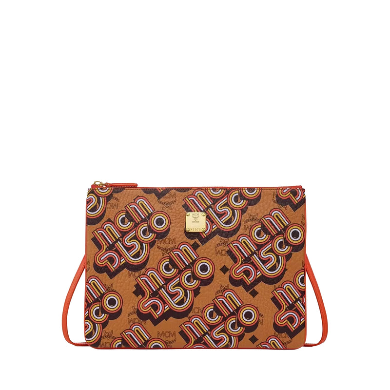 MCM Womens Aren Disco Visetos Crossbody Pouch Med MYZGATA03-CO Cognac