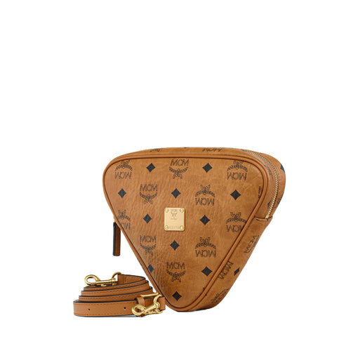 MCM Womens Aren Visetos Crossbody Wallet MXZGSTA01-CO Cognac