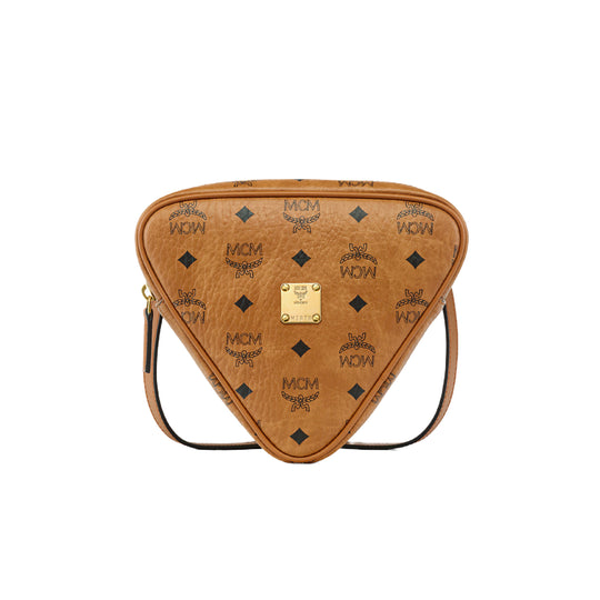 MCM Womens Aren Visetos Crossbody Mini MYZGATA05-CO Cognac