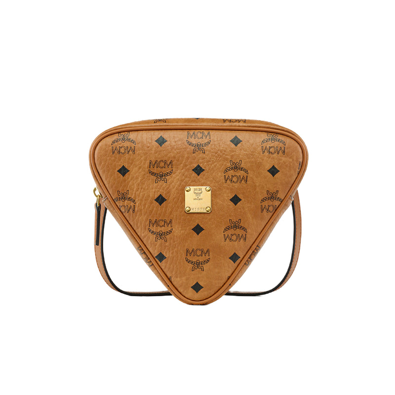MCM Womens Aren Visetos Crossbody Mini MYZGATA05-CO Cognac