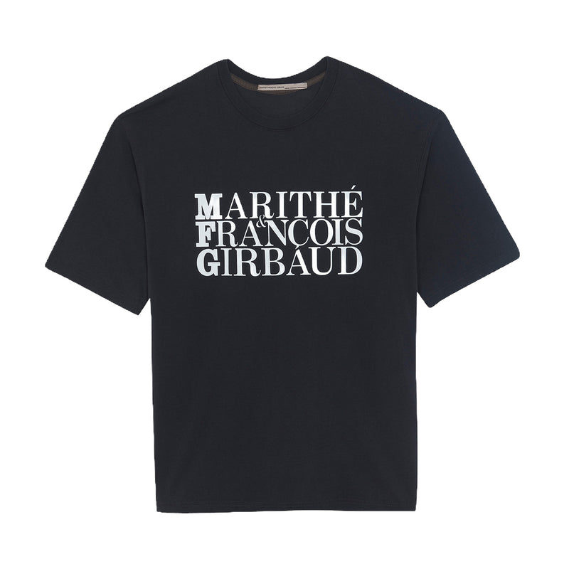 Marithe + Francois Girbaud Mens T22 Ozone Crew Neck T-Shirt HJ-TVDX-TSH-OZ-BLK-WHI Black/White