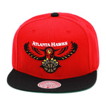 Mitchell & Ness Mens NBA Atlanta Hawks Core Basics HWC Snapback Hats 6HSSJS19079-AHARDBK Red/Black ,Green Brim