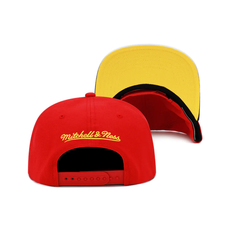 Mitchell & Ness Mens NBA Atlanta Hawks Swingman Pop HWC Snapback Hats 6HSSMM21036-AHARED1 Red ,Yellow Brim
