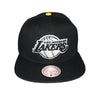 Mitchell And Ness Mens NBA Lightning Hook Los Angeles Lakers Snapback Hat 6Hsssh21005-Lalblck Black/Grey, Yellow Brim