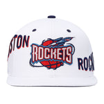 Mitchell & Ness Mens NBA Houston Rockets Reppin Retro HWC Snapback Hats 6HSSSH21361-HROWHIT White ,Blue Brim