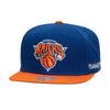 Mitchell & Ness Mens NBA New York Knicks Back In Action Snapback Hats 6HSSSH21483-NYKBLUE Blue ,Green Brim