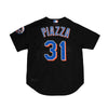 Mitchell & Ness Mens MLB New York Mets Authentic Mike Piazza 2000 Button Front Shirt ABBF3092-NYM00MPIBLCK Black