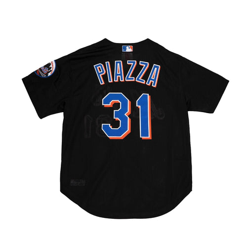 Mitchell & Ness Mens MLB New York Mets Authentic Mike Piazza 2000 Button Front Shirt ABBF3092-NYM00MPIBLCK Black