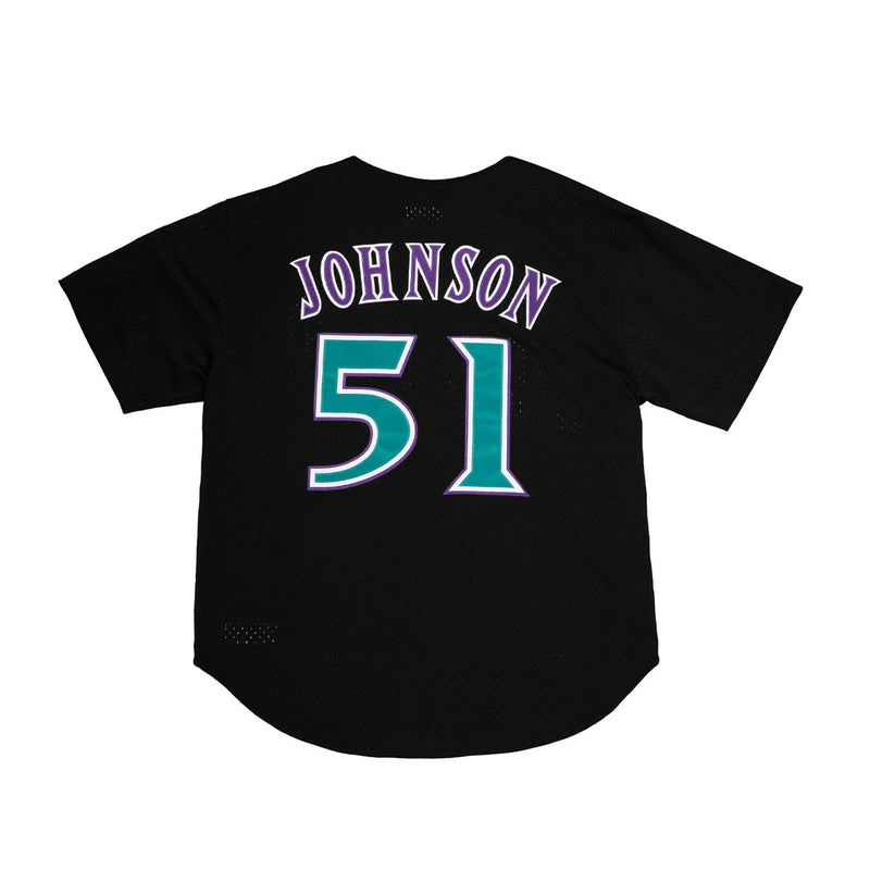 Mitchell & Ness Mens MLB Arizona Diamondbacks Authentic Randy Johnson 1999 Button Front Shirt ABBF3109-ADI99RJOBLCK Black