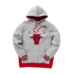 Mitchell & Ness NBA Premium Fleece Chicago Bulls Mens Grey Heather/Red Hoodie