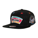 Mitchell & Ness Mens NBA San Antonio Spurs 97 Top Star HWC Snapback Hats HHSS2982-SASYYPPPBLCK Black ,Green Brim