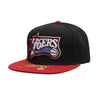 Mitchell & Ness Unisex NBA Philadelphia 76ers Logo Bill Snapback Hat HHSS4528-P76YYPPPBKRD Black/Red, Green Undervisor