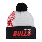 Mitchell & Ness Unisex NBA Chicago Bulls Draft Knit Pom Beanie KTPCMM21003-CBUGYBK Grey/Black