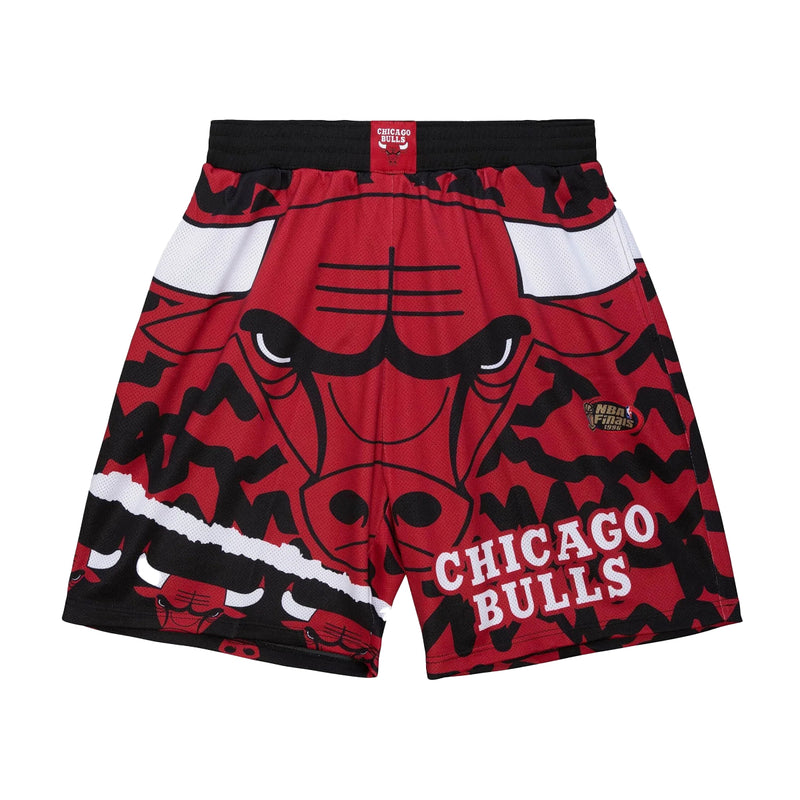 Mitchell & Ness Mens NBA Chicago Bulls Jumbotron 2.0 Sublimated Shorts PSHR1220-CBUYYPPPBKRD Black/Red