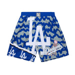 Mitchell & Ness Mens MLB Los Angeles Dodgers Jumbotron 2.0 Sublimated Shorts PSHR1220-LADYYPPPRYGY Royal/Grey