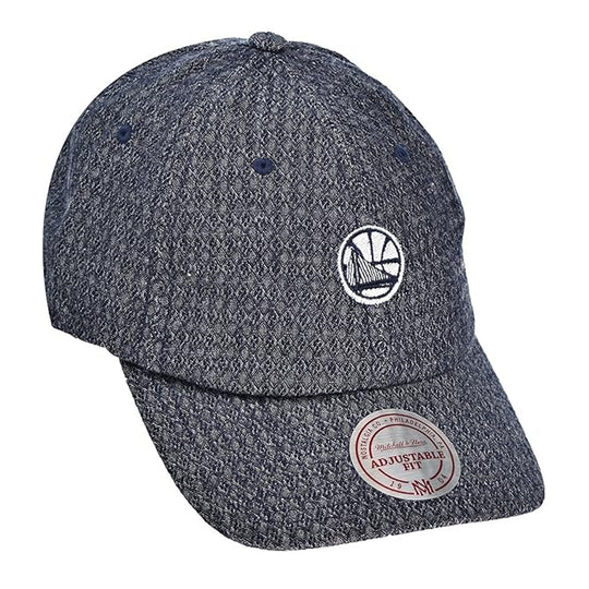 Mitchell & Ness Mens NBA Golden State Warriors Reverse Denim Slouch Strapback Hat Grey