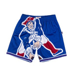 Mitchell & Ness Mens NFL New England Patriots Big face Shorts SHORBW19152-NEPNAVY Navy