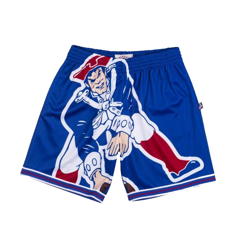 Mitchell & Ness Mens NFL New England Patriots Big face Shorts SHORBW19152-NEPNAVY Navy