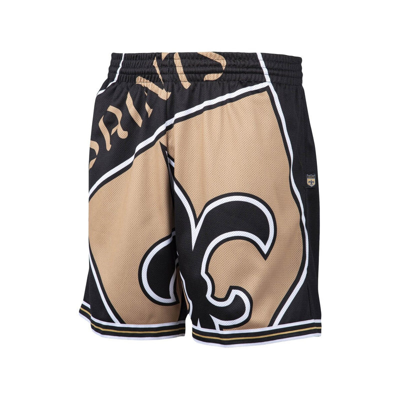 Mitchell & Ness Mens NFL New Orleans Saints Big face Shorts SHORBW19152-NOSBLCK Black